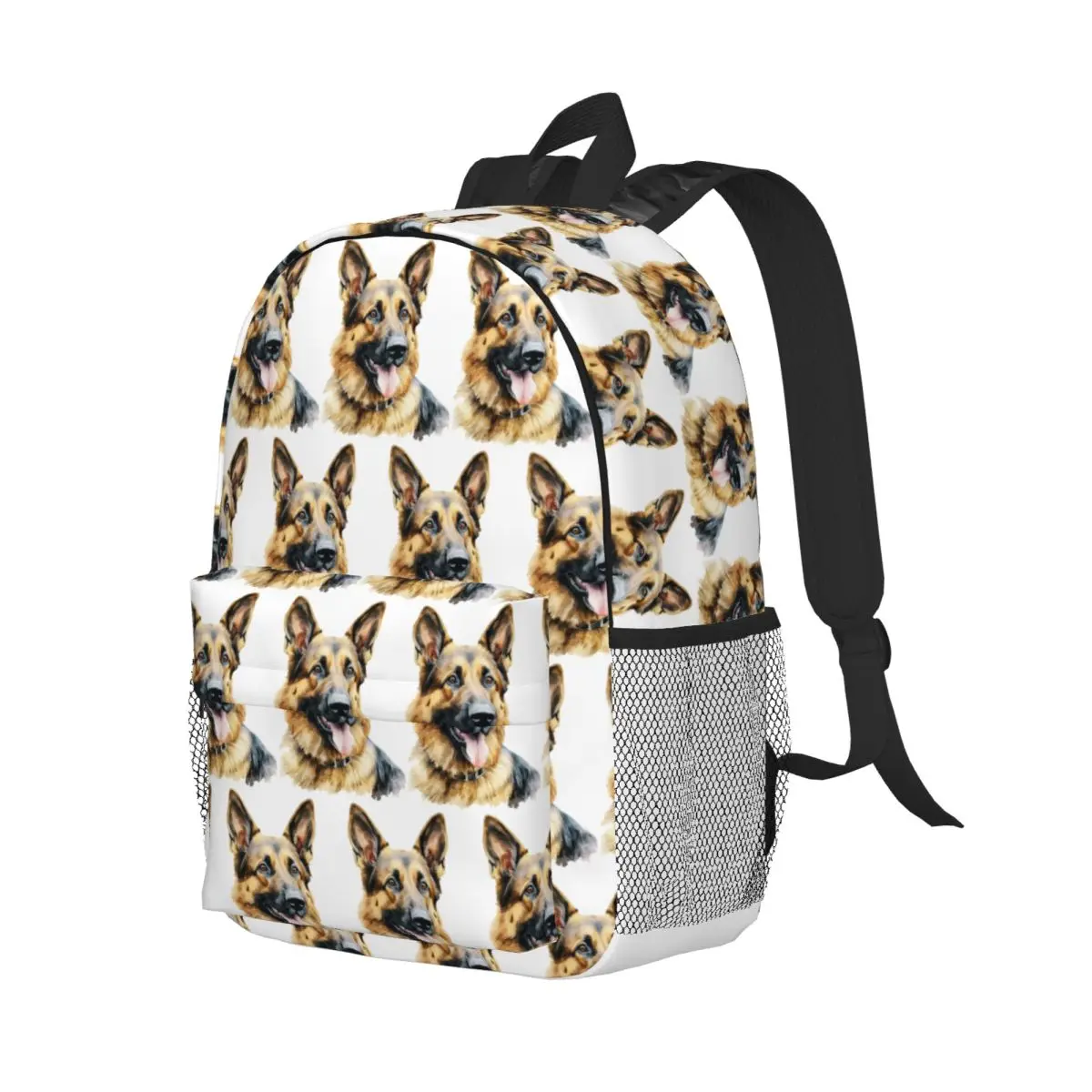 Watercolor German Shepherd Backpack Student Boys Girls BookBag Men Women School Bag Computer Shoulder Bags