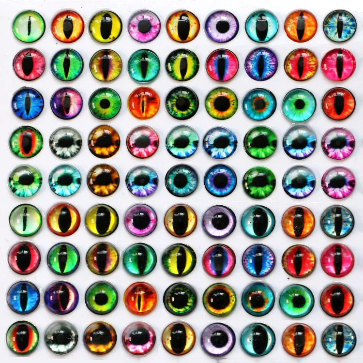 20Pcs/lot Dragon Eyes Cat Eye Toys Round Charms Craft 8-20mm Handmade Glass Cabochons DIY Pendants Making Accessories