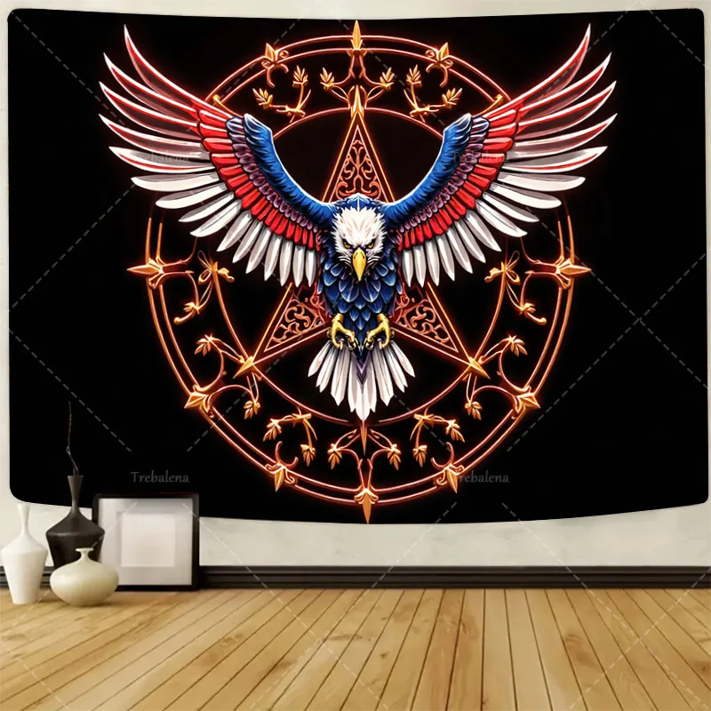 

1pc Wall Tapestry Eagle Mandala Tapestry - Boho Chic Wall Hanging for Living Room Decor