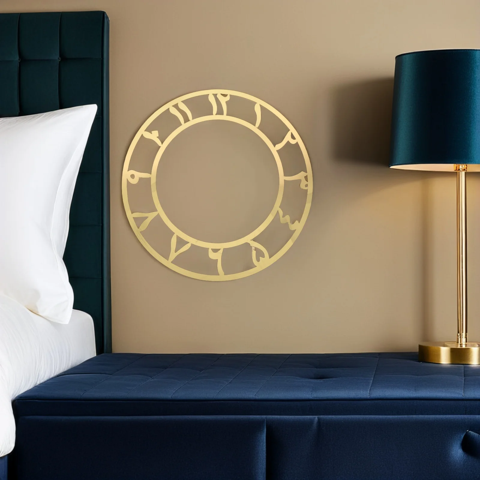 

2Pcs Acrylic Wall Clock Face Stickers Round Mirror Decals Peel and Stick Decorative Clock Sticker for Living Room Bedroom Office