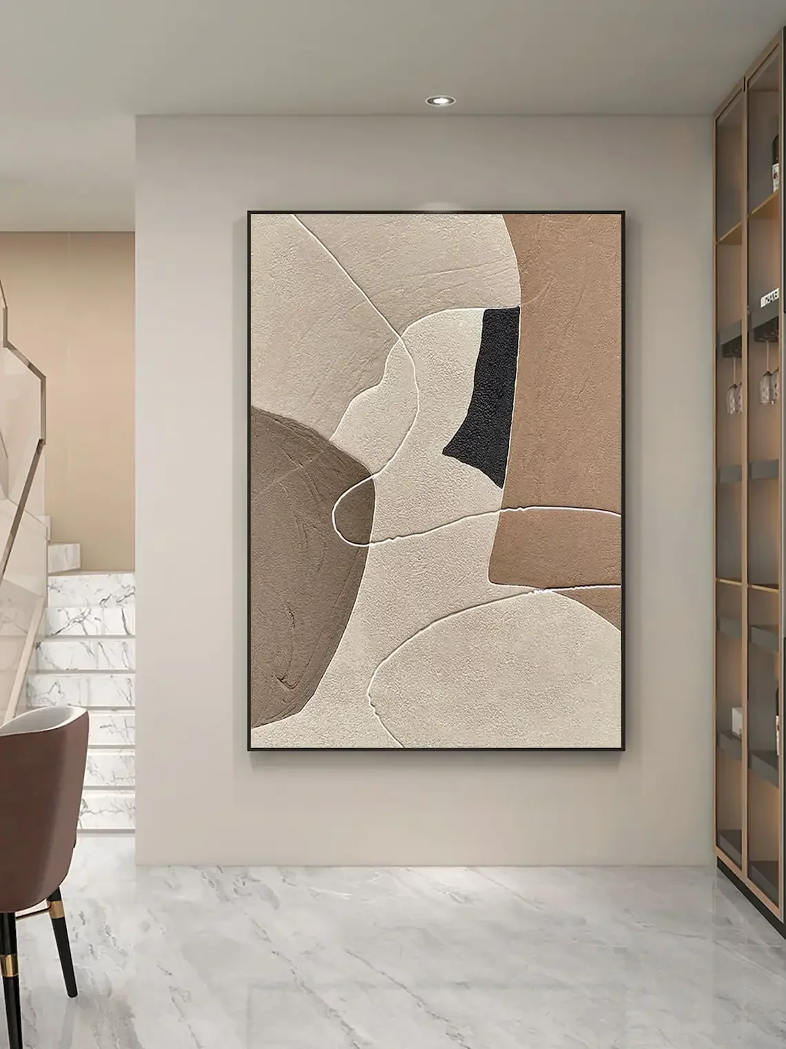Large Handmade Painting Original Beige And Brown Abstract Painting Beige Texture Painting Canvas Wall Art For Living Room Dec