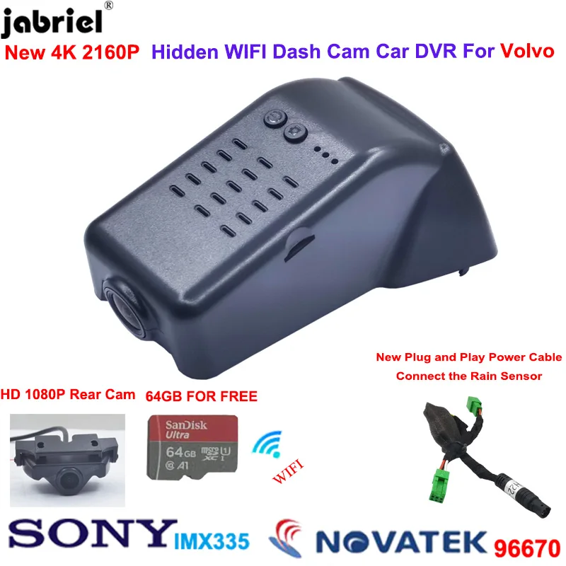 

New 2160P 4K 2K Wifi Car Dvr Dash Cam Rear Camera For Volvo XC40 Recharge P8 2020 2021 2022 2023 For Volvo C40 2022 2023 Dashcam