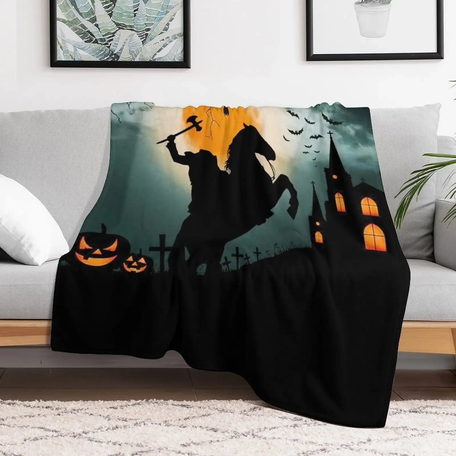 New Headless Horseman Throw Blanket Shaggy sofa bed anime Blankets