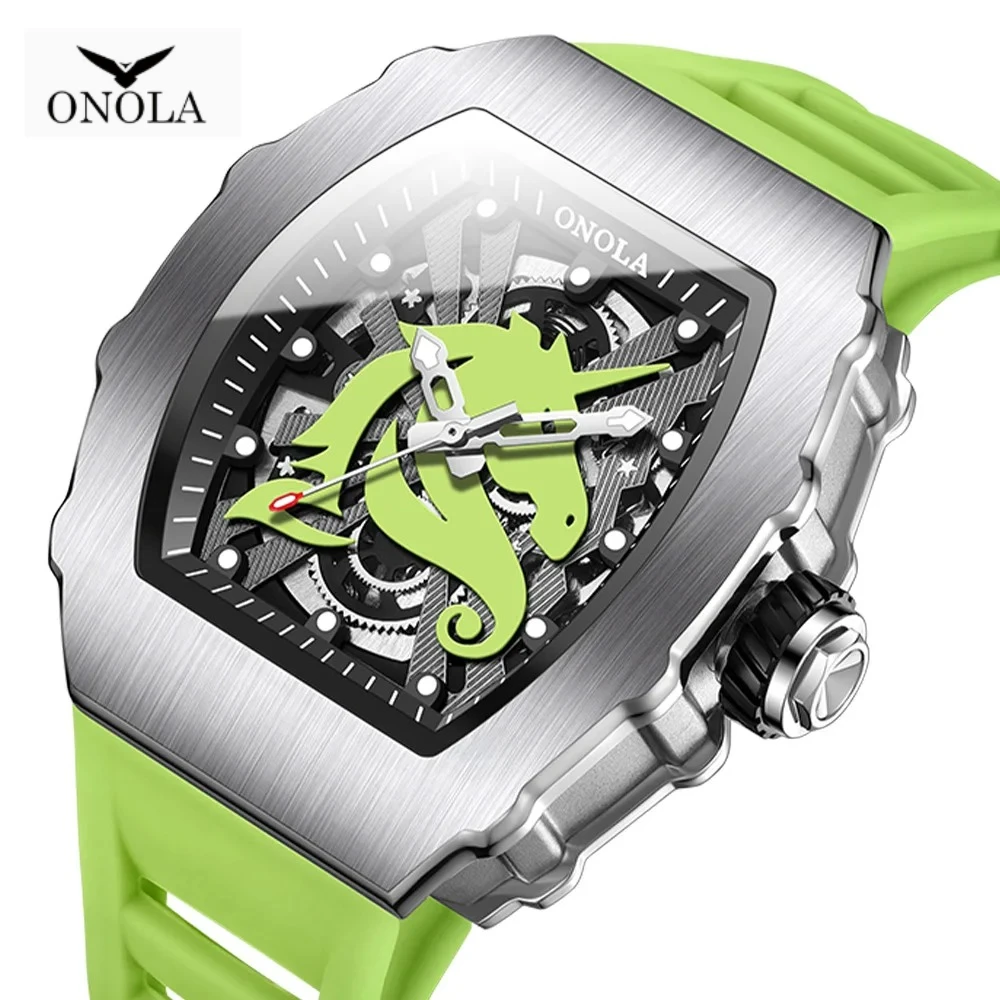 

ONOLA 3866 Original Brand Men Mechanical Watches Fashion Casual Tonneau Luminous Waterproof Automatic Watch Men Montres Hommes