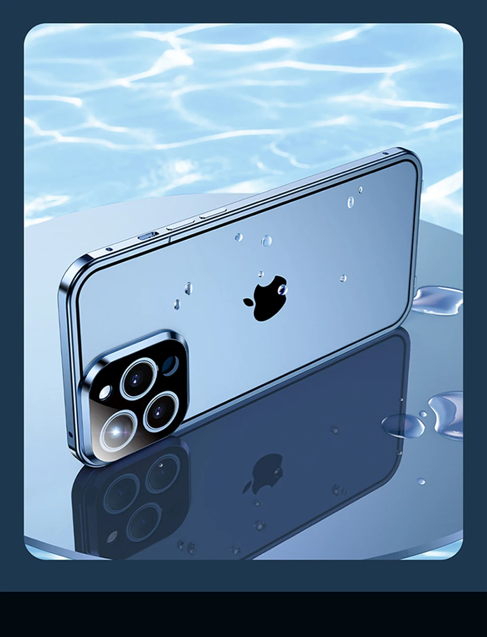 360 ° Vollständiger Schutz aus Metall, magnetisch, doppelseitig, Glas-Snap-Lock-Hülle für iPhone 16 Pro Max, 14, 12, 11, 13, 15 Pro Max, Stoßstangenabdeckung – Detail 10
