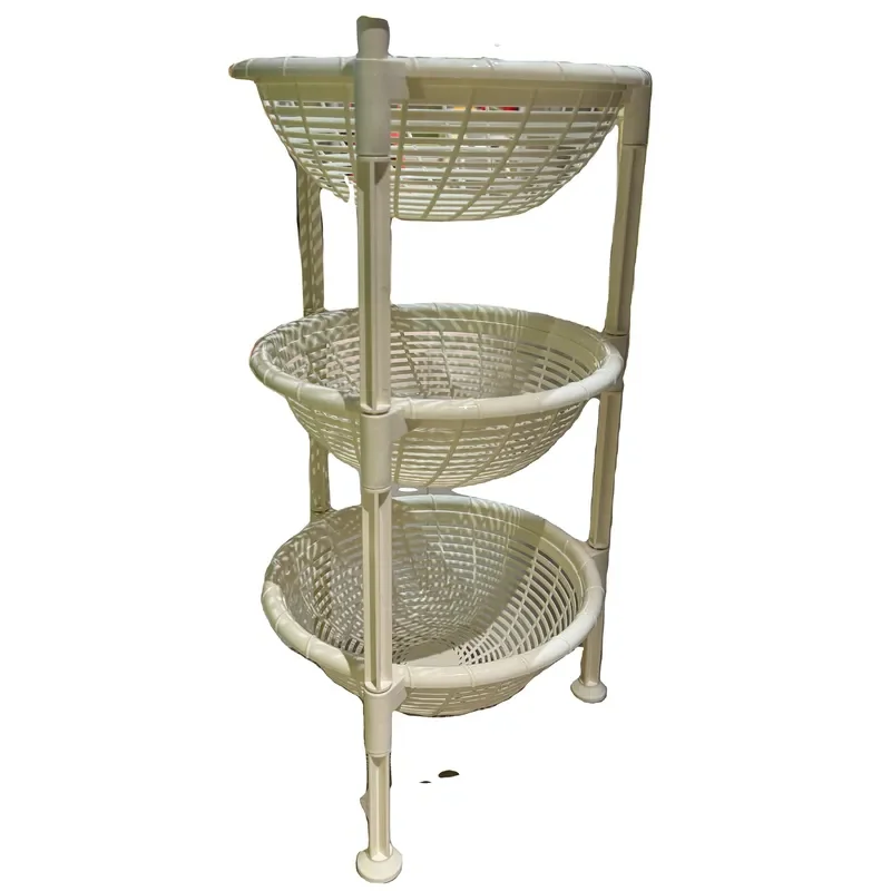 Kitchen storage rack mold Plastic round fruit and vegetable basket Injection mold Multi-stage storage rack molding