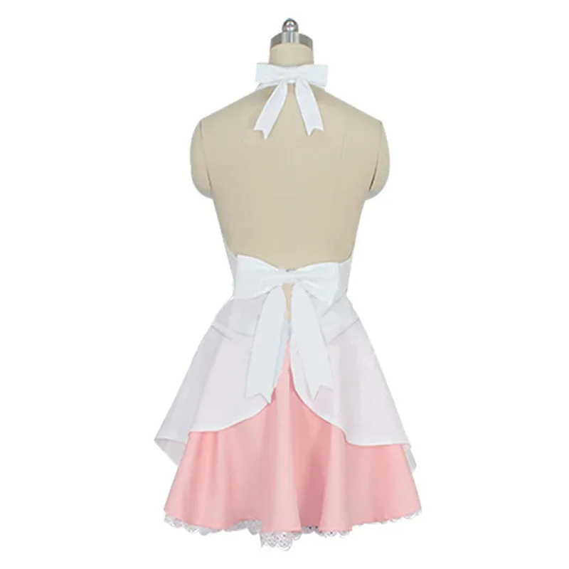 2025 Anime Bakemonogatari Cos Oshino Shinobu disfraz Cosplay mujer Lolita blanco rosa vestido Halloween hecho a medida