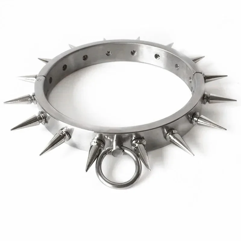 Stainless Steel Spiked Collar BDSM Bondage Neck Restraints Adult Games Collars Fetish Couple Sex Toys For Woman Men Metal Corset