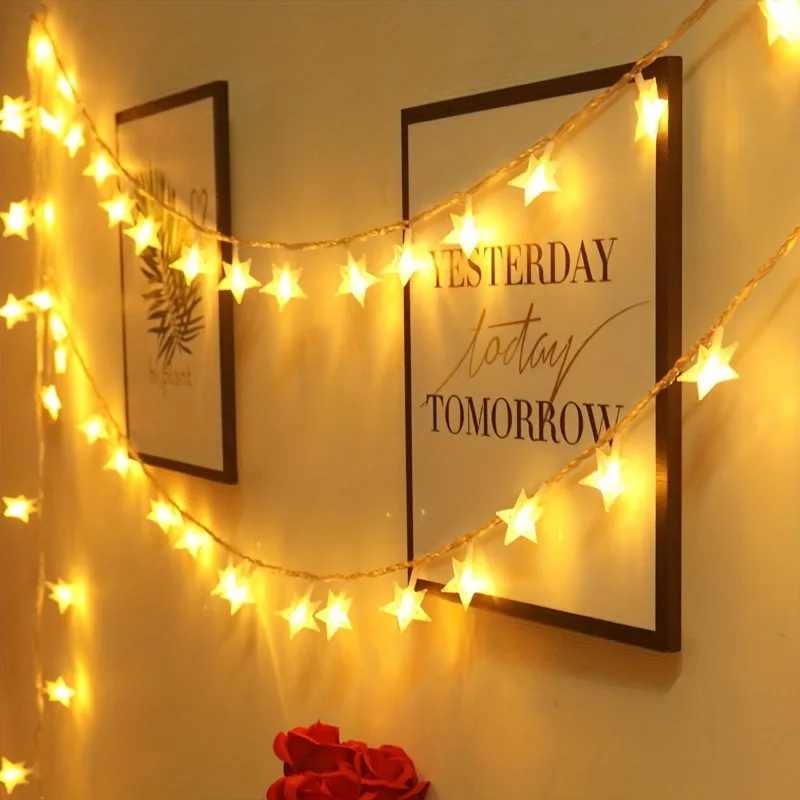 Battery Box LED Star String Lights,Twinkling Christmas Lights,Christmas Birthday Room Holiday Decoration
