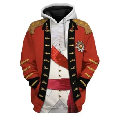 Medieval Hoodie Retro Sweatshirts, George Washington_Napoleon_Alexander Hamilton 3D Print Sweatshirt Hoodies