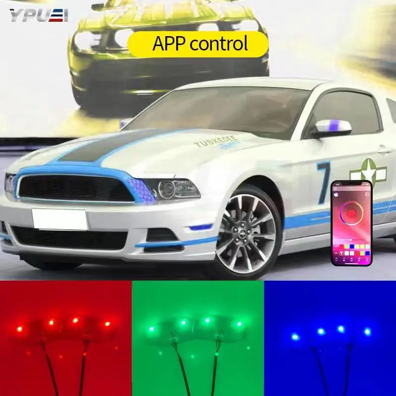 RGBW Mehrfarbige LED DRL Bord Beleuchtung Für 2013-2014 Ford Mustang DRL tagfahrlicht licht Bord Beleuchtung Kit auto styling