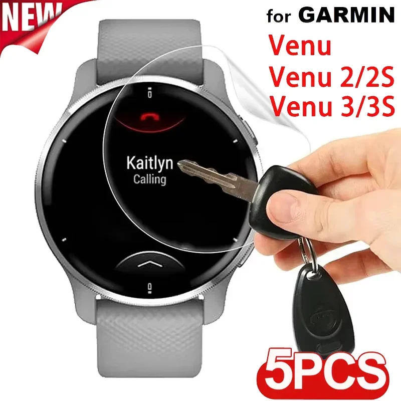 Garmin Venu 3 3s 2 2s 보호 필름 용 하이드로 겔 필름 Garmin Venu2 Venu3 용 소프트 TPU 안티 스크래치 화면 보호기 유리가 아님