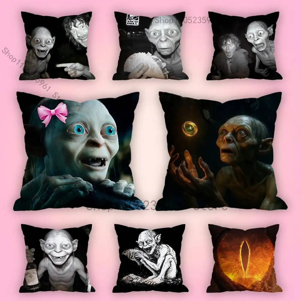 

G-Gollum L-Lord R-Rings Memes Pillow Cases for Bedroom Living Room Sofa Home Decor Polyester Cushion Cover with Zipper