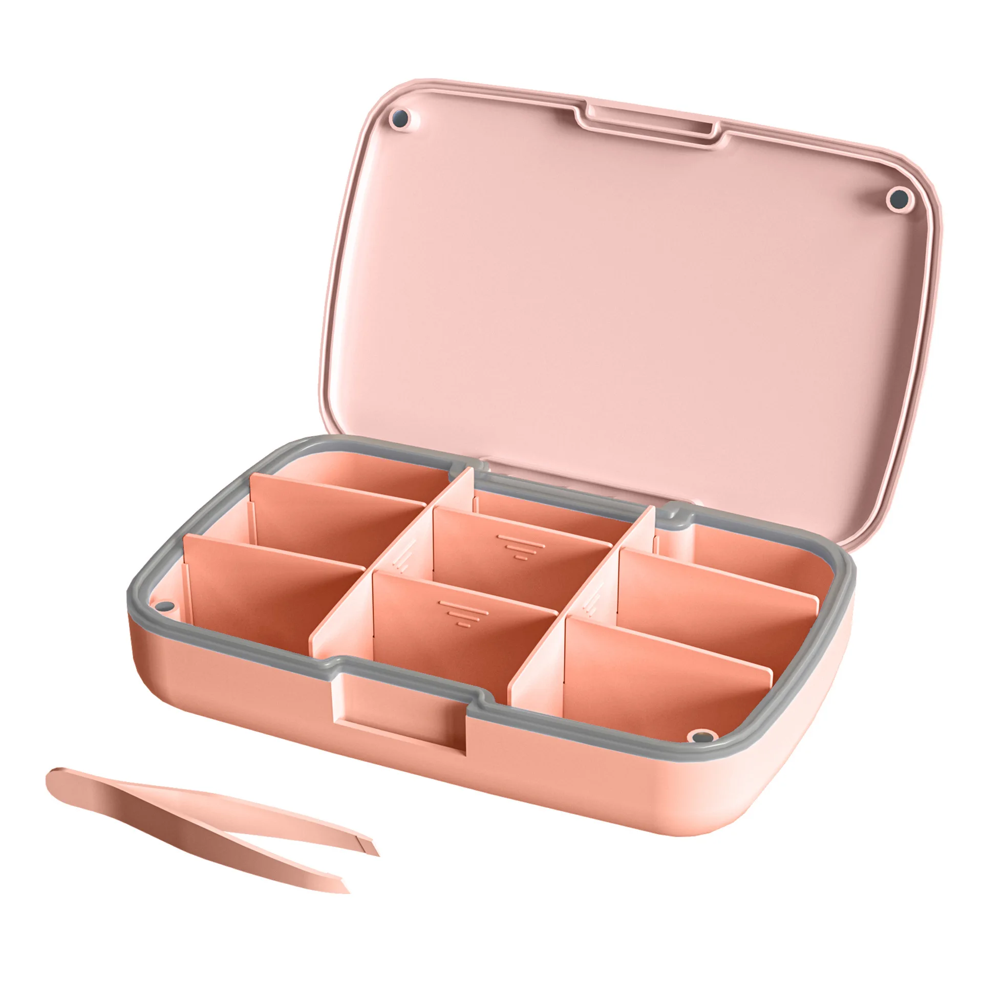 

Magnetic Pill Organizer with 9 Compartments Large Capacity Adjustable Waterproof Daily Case for Travel Detachable Medication Box