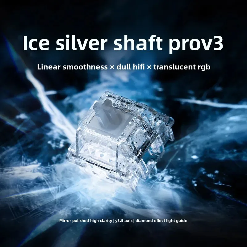 【CHIMU HOME】 For Angry Miao Ice Silver Axis Pro V3 Linear Mechanical Switches 90 Pack Transparent RGB