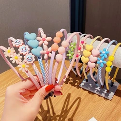 New Girls Cute Candy Colors Cartoon Flower Heart Hairbands Kids Lovely Hair Decorate Headband Headwear Fashion Hair Accessories