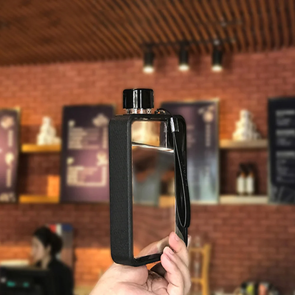 

Portable Water Bottle Flat Design Lightweight Durable Reusable Fitness Travel Mug Small Size With Hanging Rope Water Container
