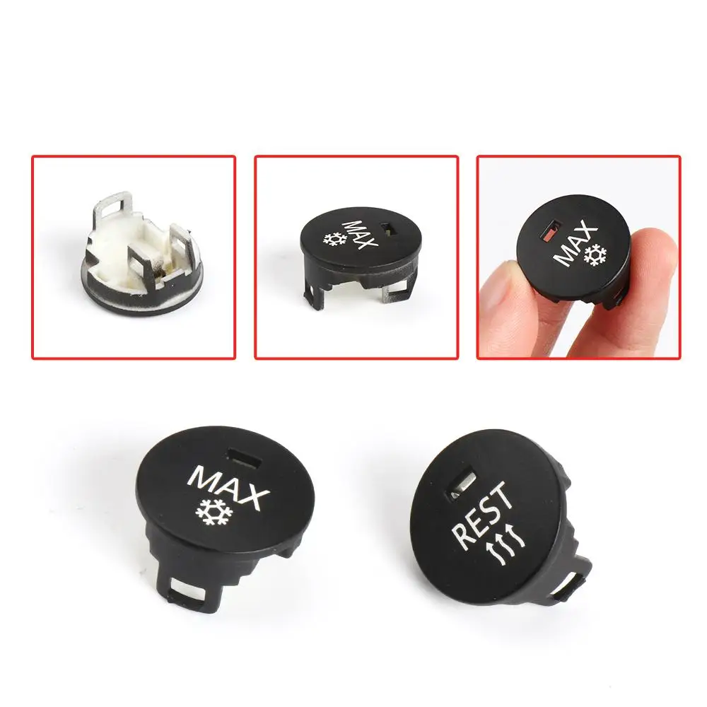 OFF/Rest/Max Car Heater Climate Control Knob Panel Air Conditioner Button Switches Repair Cap Cover For BMW 5 Series E60 E61