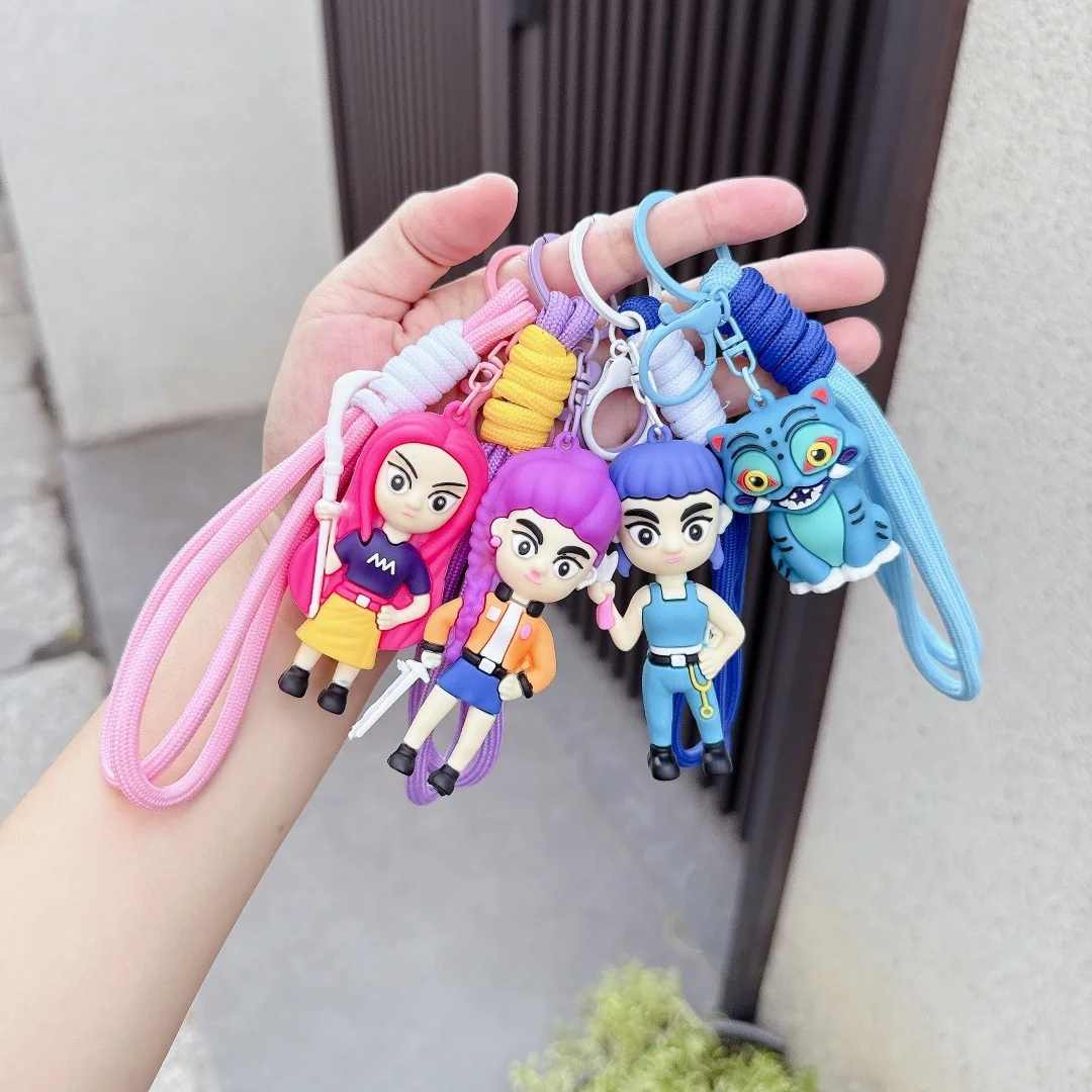 1/4pcs KPOP Demon Hunters Keychain Pendant Drip-molded PVC Material Bag Charm DIY Fashion Doll Accessory New Style Gift