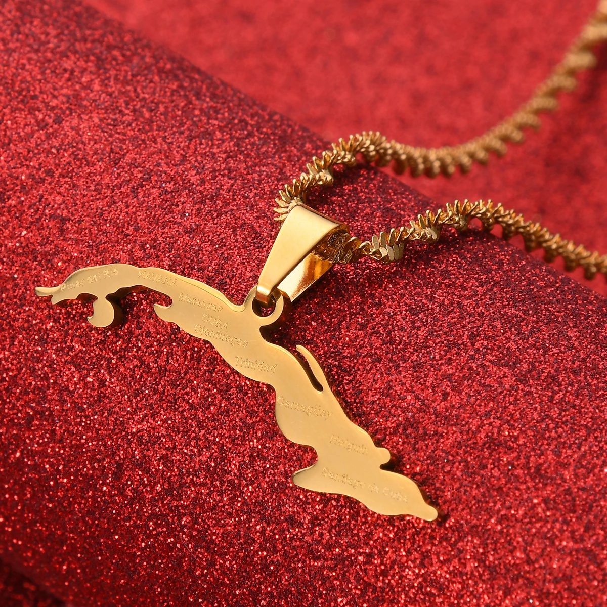 Cuba Map With Cities Necklaces Women,Map of Cuba Charm Pendant Cuban Jewelry