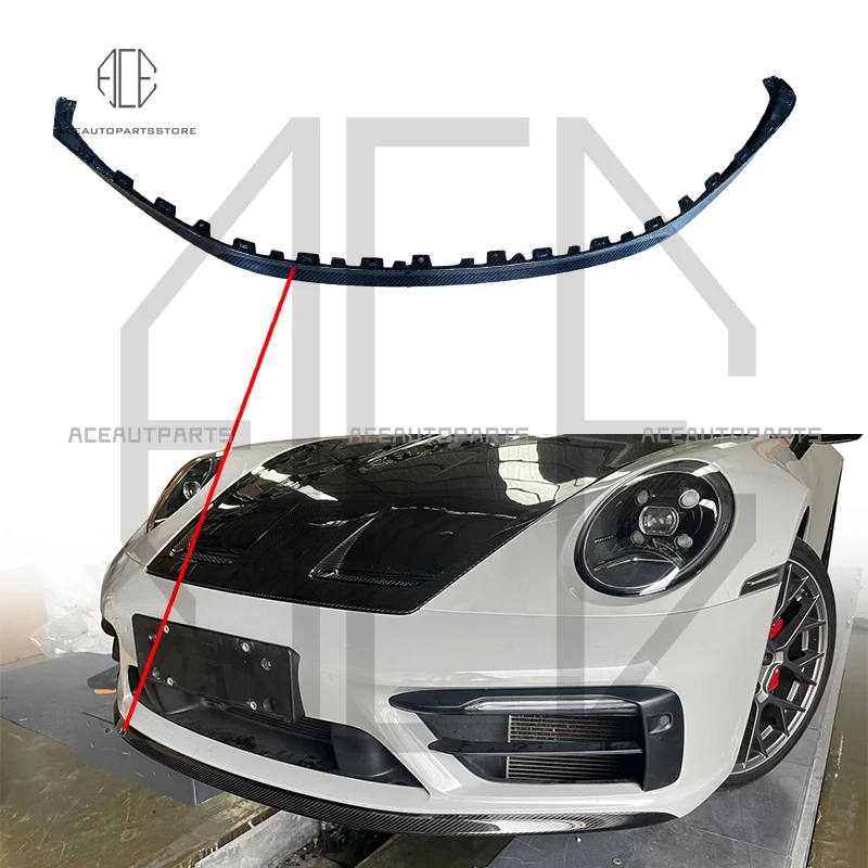 Front Chin For Porsche 992 OEM Dry Carbon Fiber Front Bumper For All New 911 2019+ Dry Carbon Fiber Car Spoiler Parts