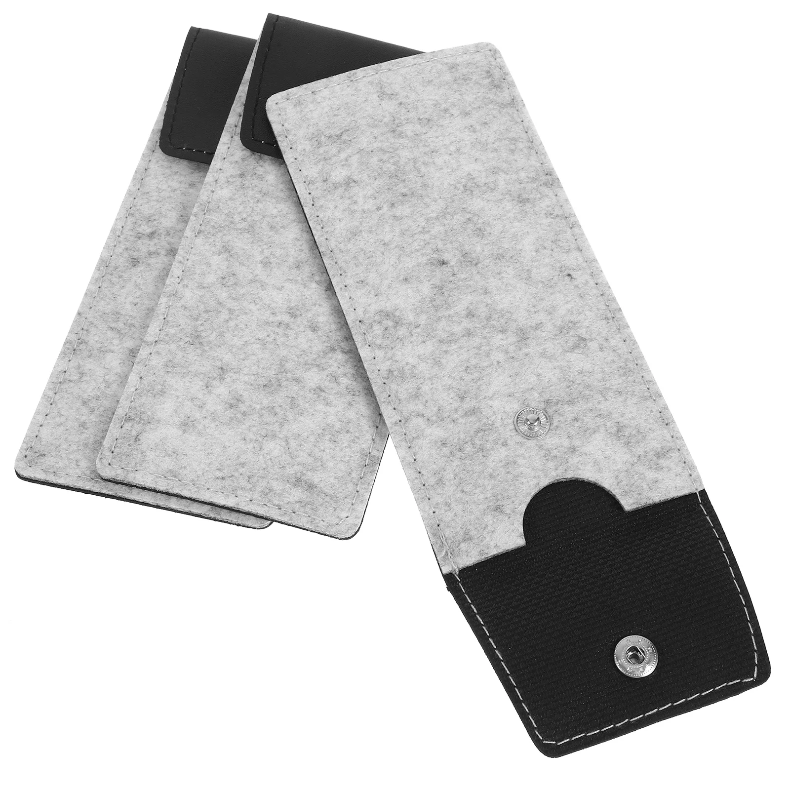 

3Pcs Felt Glasses Bags Soft Eyeglasses Case Reading Glasses Pouch Thin Lightweight Metal Button Design Sunglasses Storage Travel