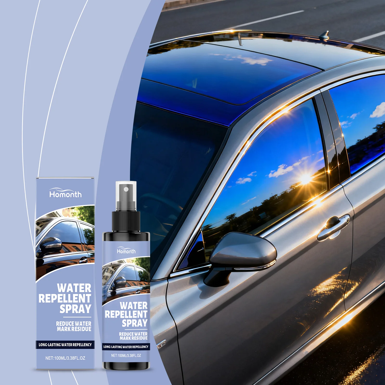 

Car Glass Water Repellent Anti-Fog Cleaner Renovate Remove Grease Film Improve Visibility Enhance Driving Safety