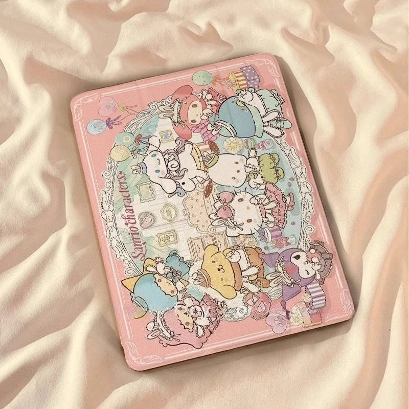 

Sanrio Case for Ipad Pro 2024 Air6 11in Tablet Case 2025 Air7 A16 11th 10th 10.9in Acrylic Cover 9th 10.2in Mini6 Rotation Case