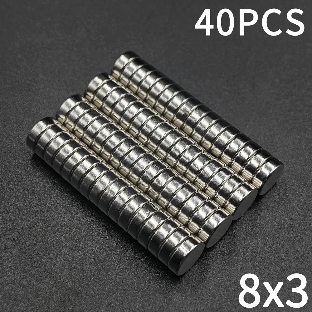 20/40/60 stuks 8x3 magneet 8mm X 3mm rond super krachtig sterk permanent magnetisch 8*3 voor koelkast, doe-het-zelf, gebouw, wetenschappelijk