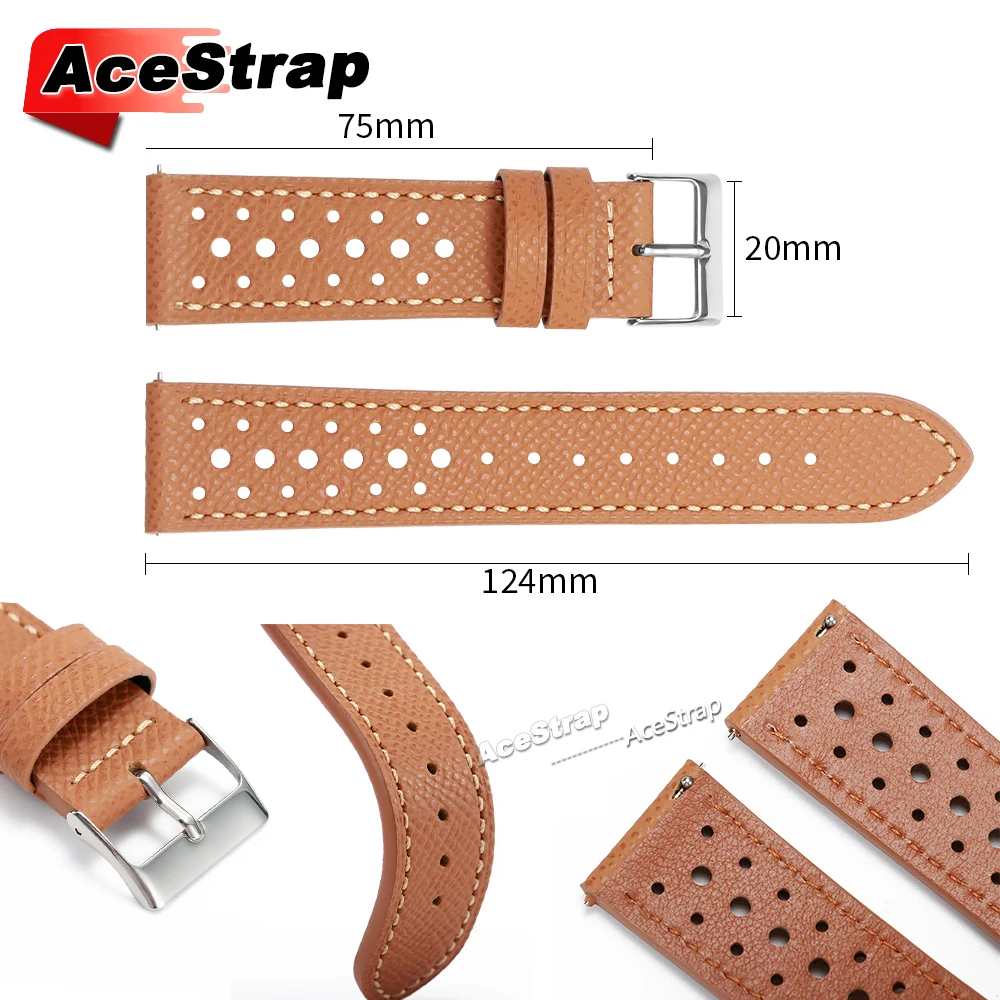 تنفس مثقب الجلود حزام ساعة اليد 18 مللي متر 20 مللي متر 22 مللي متر سوار للرجال النساء مقاوم للماء معصمه استبدال الإكسسوارات