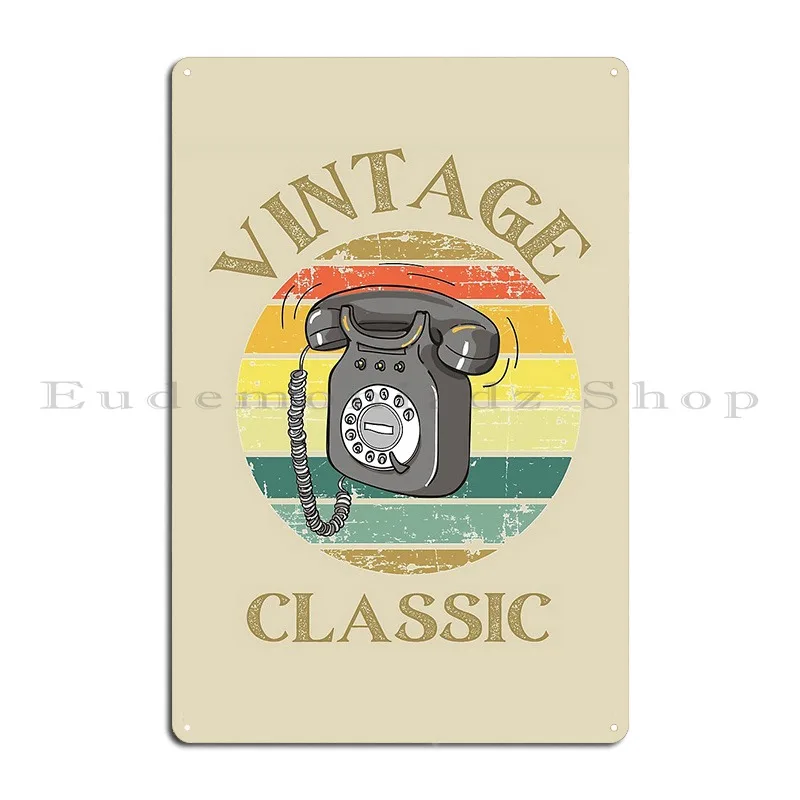 Classic Retro Vintage Rotary Dial Telephone Metal Plaque Poster Cinema Garage Custom Pub Plates Plaques Tin Sign Poster