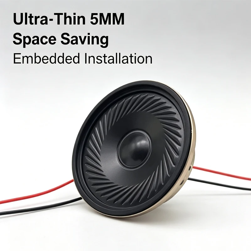 2 Stück Neue Ultradünne Lautsprecher 8 Ohm 0,5 Watt 0,5W 8R Lautsprecher Durchmesser 50MM 5CM Dicke 5MM mit PH2.0-Anschluss Kabel Länge 10 – Detail 5
