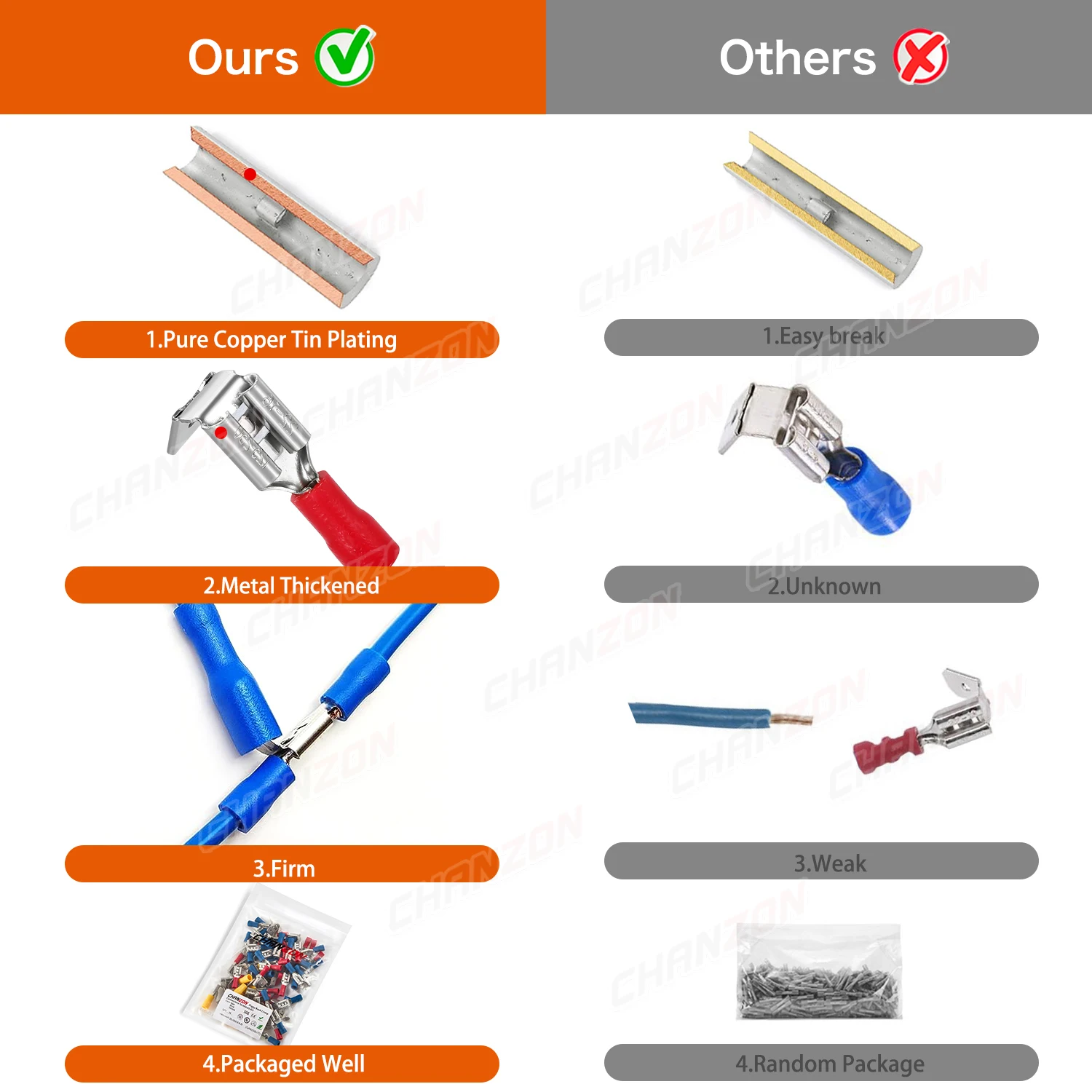 70PCS 6,3 Mm Piggy Back Splice Crimp Draht Anschlüsse Kit Kabel Trennen Wirefy Elektrische Solderless Piggyback Terminal 22-10AWG – Detail 3