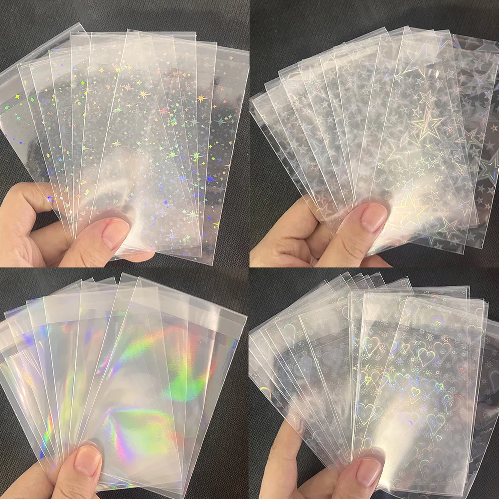 

100PCS 65x90mm Resealable Sleeves PKM/PTCG/ Trading Cards Protectors Film Perfect for Jewelry/Keepsake Storage/ Photo /Idol Card