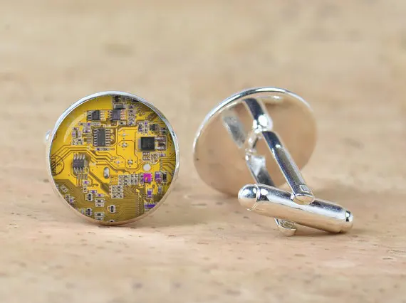 Unisex Computer Circuit Board Cufflinks