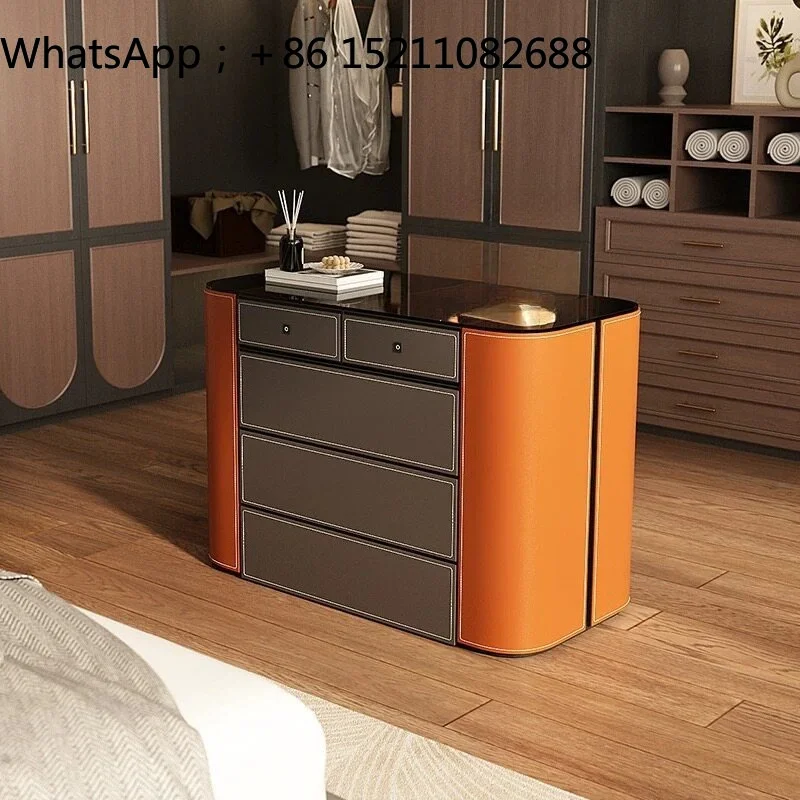 simple modern double-sided curved jewelry cabinet bedroom floor-to-ceiling display chest cloakroom Nakajima counter