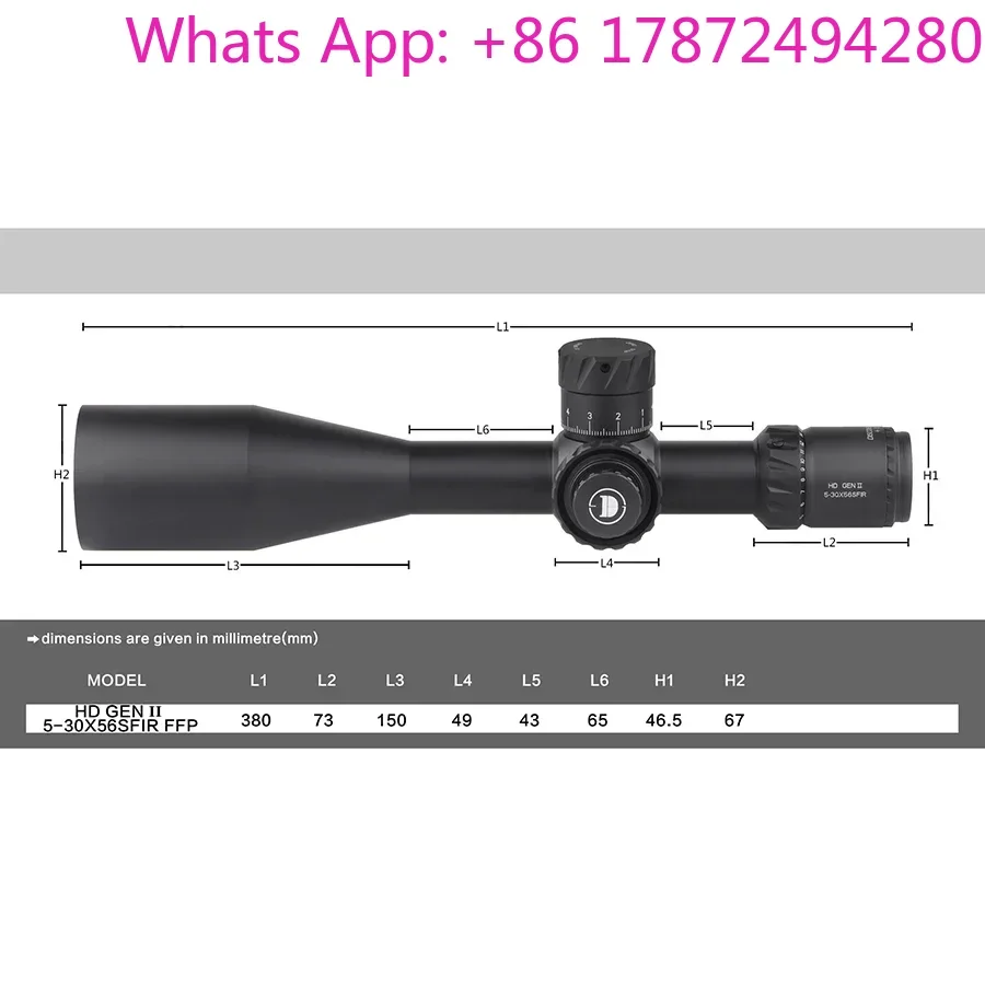 hot sale DiscoveryOPT HD 5-30X56SFIR Best Compact Scope 340mm 13.39