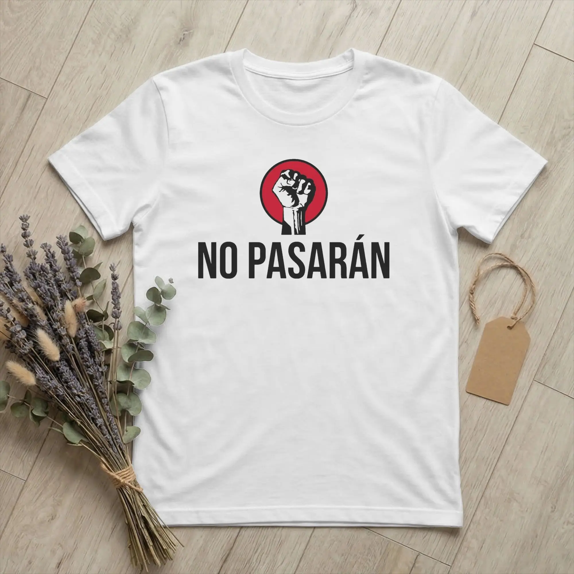 Funny No Pasaran Antifascista Resist 2026 T-Shirts Men Crewneck Cotton T Shirt Spanish Not Pass Short Sleeve Tees Summer merch