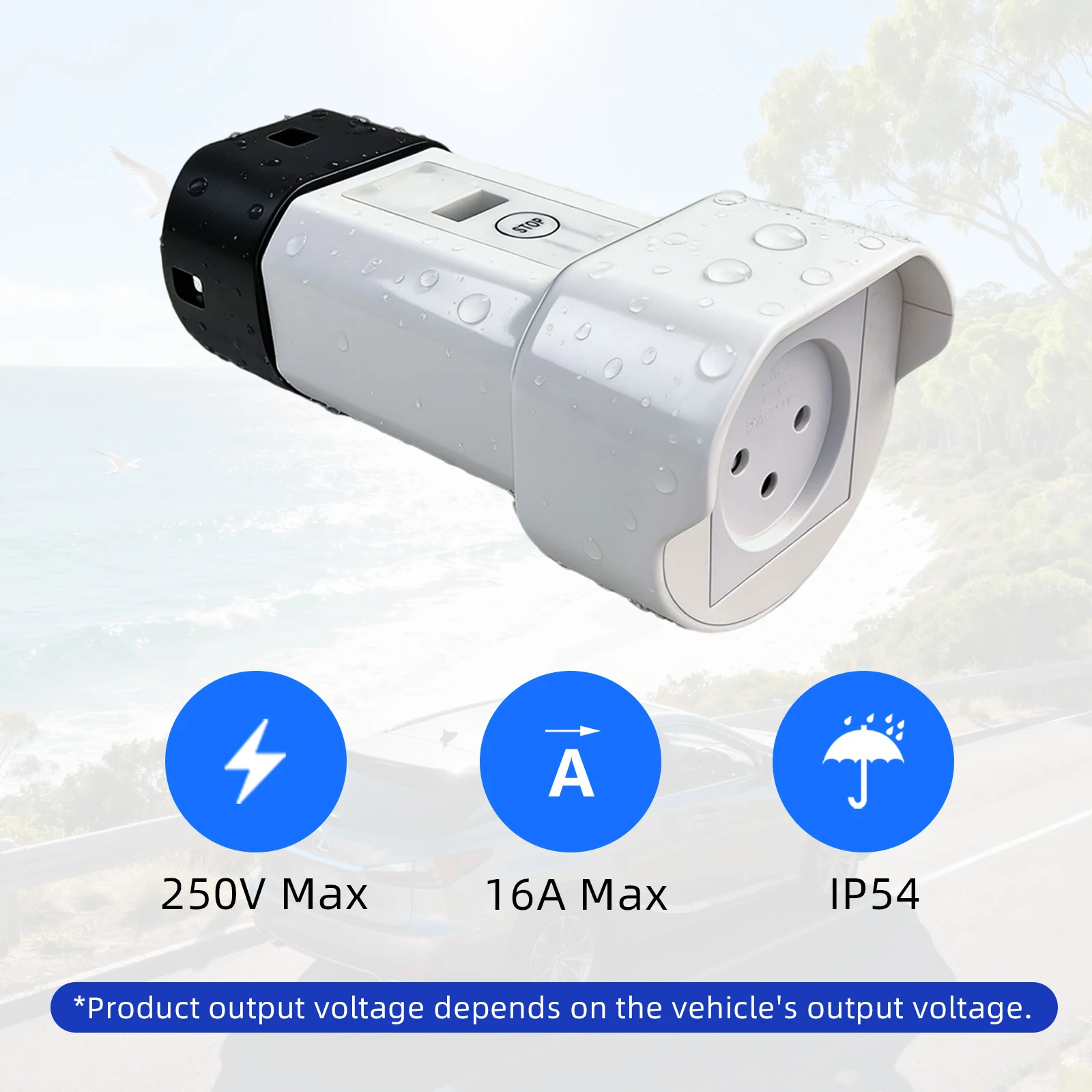 Адаптер-разрядник V2L Type2 16 – обзор и цена Outdoor Power Outlet Extension
