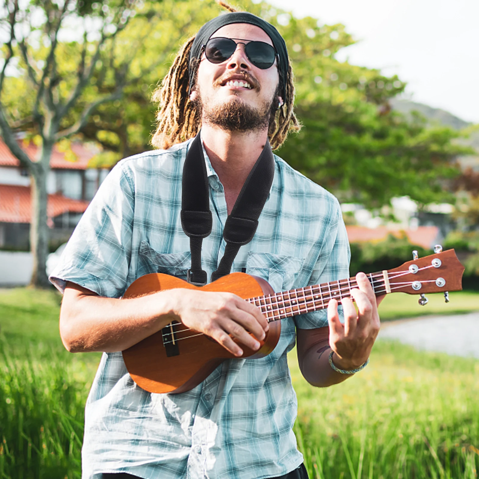 

Eco-Friendly Nylon Ukulele Strap Durable Comfortable Touch Dirt-Resistant Easy Install Simple Operation Long-Term Use Adjustable