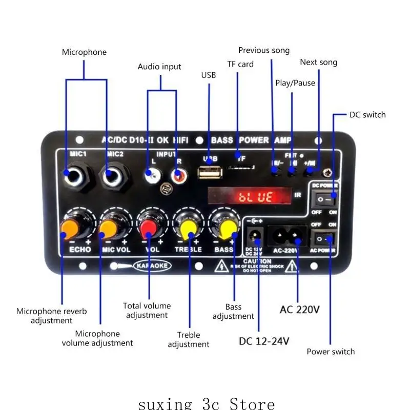 

E8BE Digital Amplifier Board Bluetooth5.0 with Powerful Bass Output Enhances Your Musics Experience Immersive Audios Performs