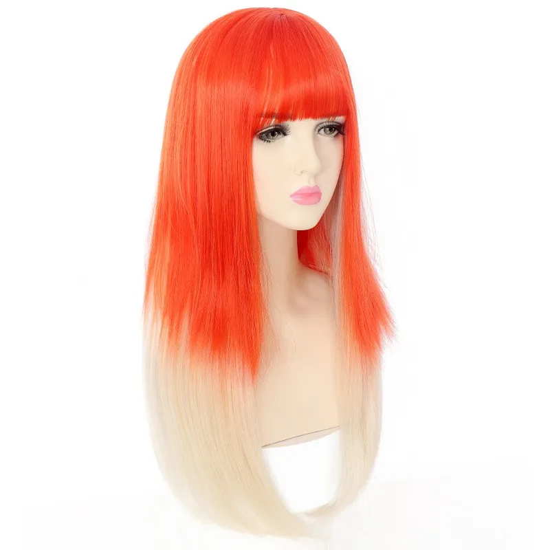 

Женский парик, длинный, красный с бежевым оттенком, прямой, из синтетических волос + шапочка для парика