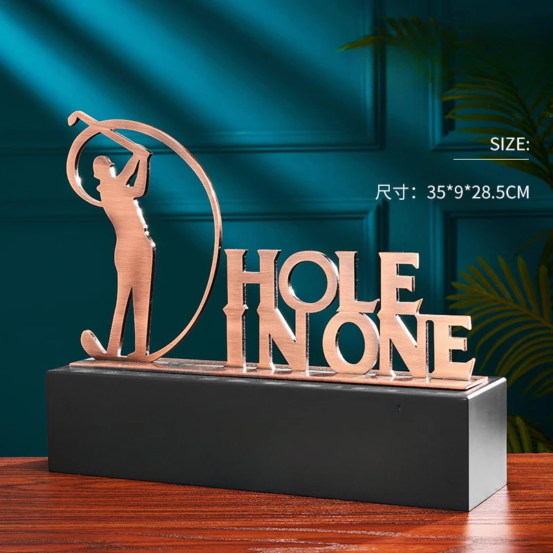 Customized High-End Golf Crystal Trophy, Souvenir, Home Decorations, Creative Metal Commemorative Rod, One Hole Award, 1Pc