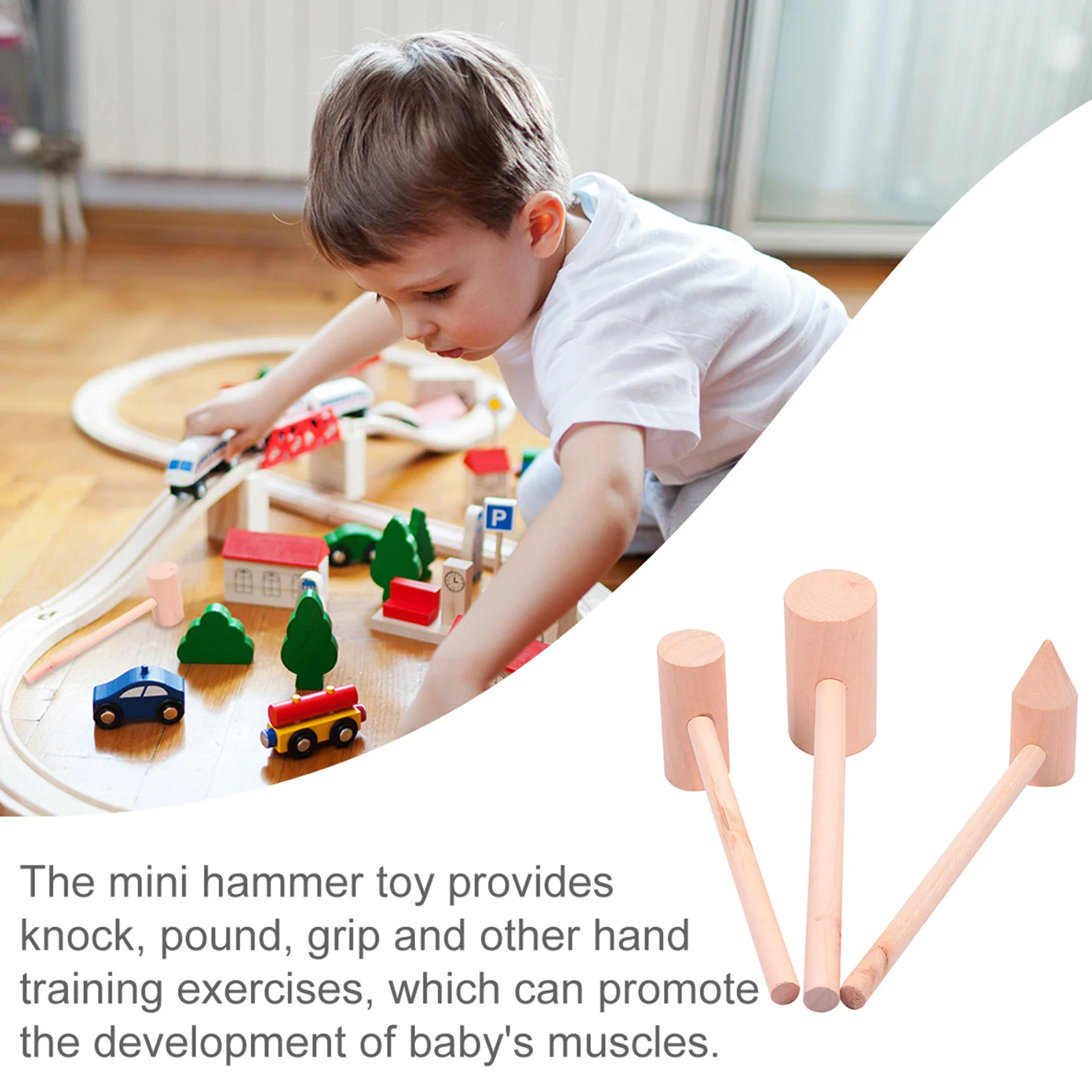 

5 шт. деревянный молоток, гладкий легкий портативный детский игровой деревянный молоток для дома, ресторана, кондитерской, мини-молотки, износостойкие, прочные