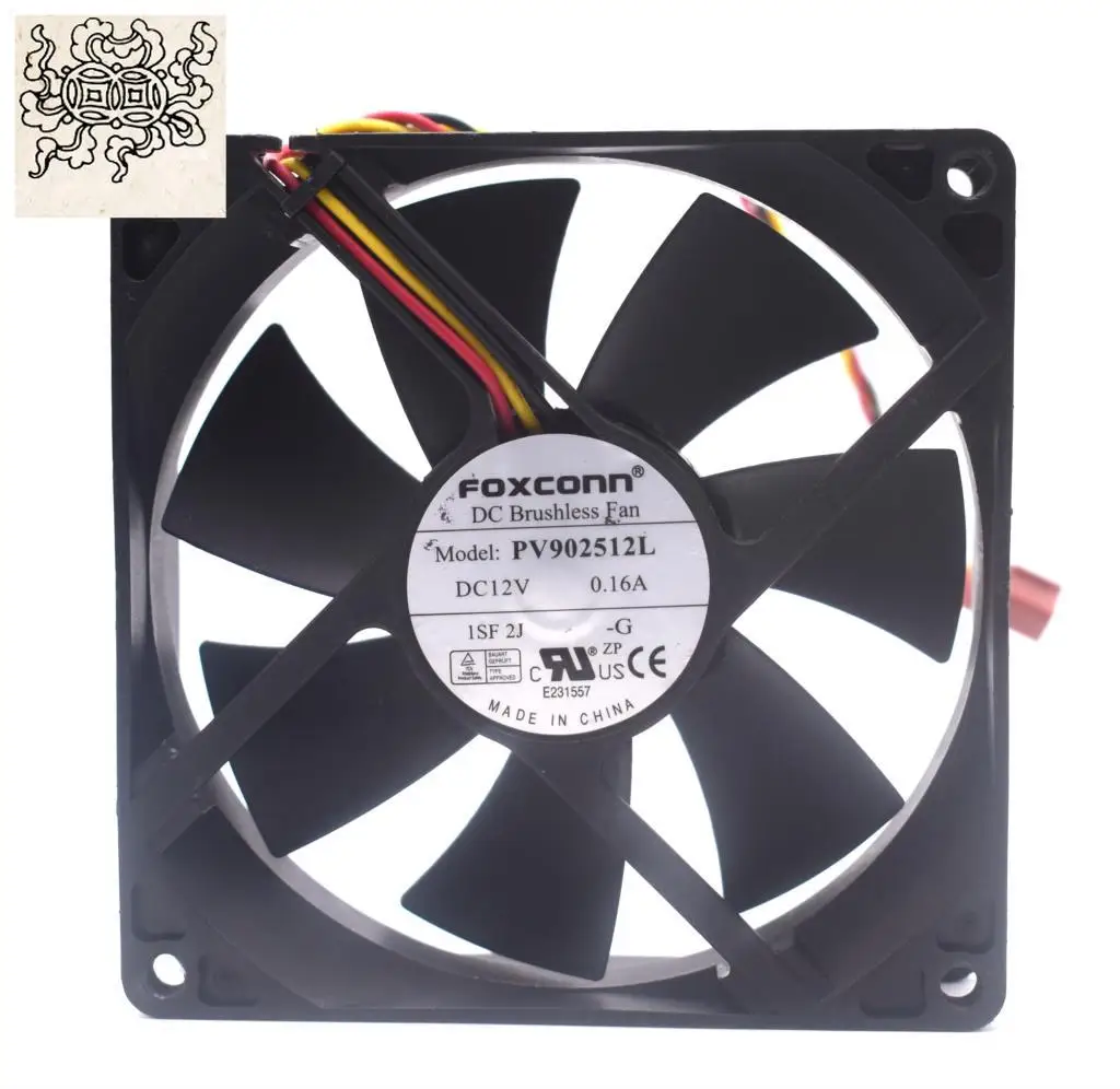 

Jinlingge для PV902512L FOXCONN DC 12 В 0,16 А 3-проводной 92x92x25 мм Вентилятор охлаждения сервера 9 см