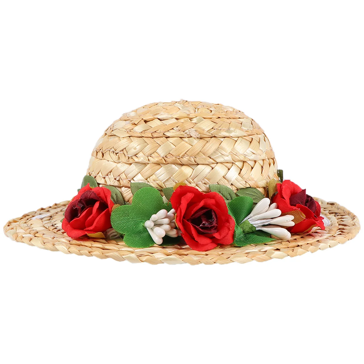 

1Pcs Pet Decorative Flower Hat Woven Straw Style Adjustable Fit for Cat Dog Rabbit Cute Headwear for Small Pets Outdoor Use S
