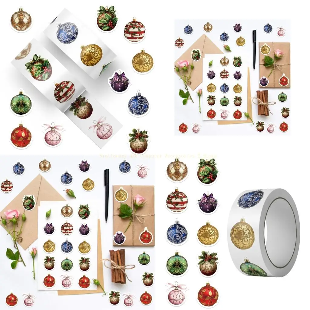 

Christmas Decoration Stickers Waterproof Bells Designs Creative Tablets Decal