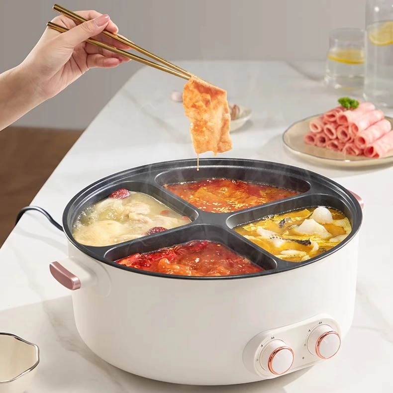 220V 4 Flavor Electric Hot Pot 6L Household Multifunctional Food Cooking Machine Hotpot Multi Cooker