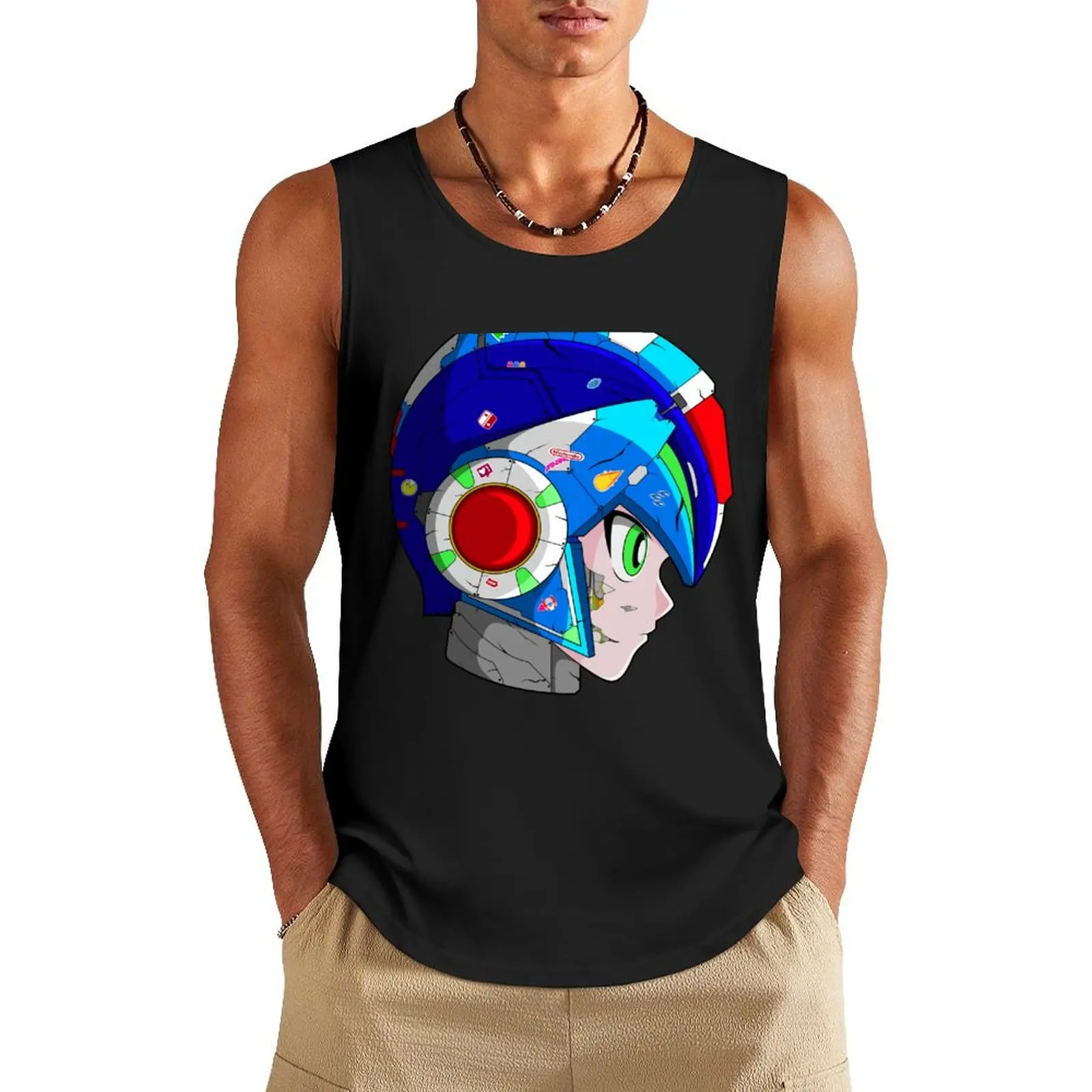 

MEGAMAN X CUSTOM Tank Top vests for men gym for men