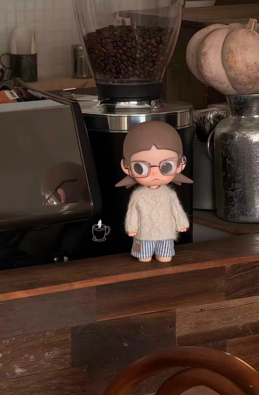 Cool Sweater & Glasses Dress‑up Fits For ZSIGA 1/8 BJD Doll Dress‑up Accessories, Doll Not Included